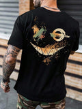 Men'WB shield Expression Print Round Neck Tee, Regular Fit Summer TNF Casual Short Sleeve T-shirt for Summer, Men'WB...