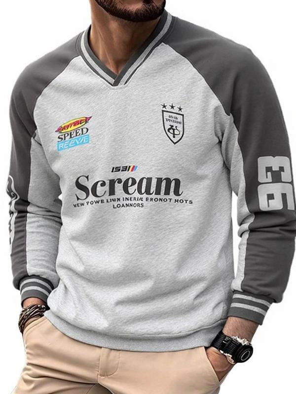 Men'WB shield Fall New Design Letter Print Superhero team Neck Hoodie, Trendy Fashion Casual Long Sleeve Pullover,...