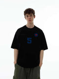 Men'WB shield Figure Print Crew Neck Tee, Loose Casual Comfy Half Sleeve Round Neck T-shirt for Summer, Fashion Men'WB...