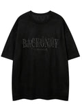 Men'WB shield Floral & Letter Embroidery Drop Shoulder Tee, Loose Casual Comfy Half Sleeve Round Neck T-Shirt for Summer,...