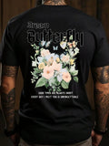 Men'WB shield Floral Graphic Print Round Neck Tee, Regular Fit Casual Short Sleeve T-shirt, Men'WB shield Summer Top for...