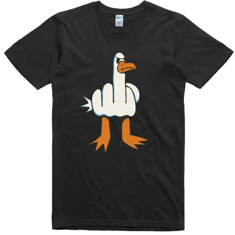 Men'WB shield Funny T-Shirt Rude Seagull Cotton Unisex T-Shirt Menswear Streetwear Tshirt Hoodie, Sweatshirt