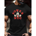 Men'WB shield Gifts Power NYC Graphic Print 1pc Casual Crew Neck T-Shirt