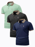 Men'WB shield Graphic Print Polo Shirt, Regular Fit Casual Short Sleeve Top for Summer, Fashion Men'WB shield TNF for...