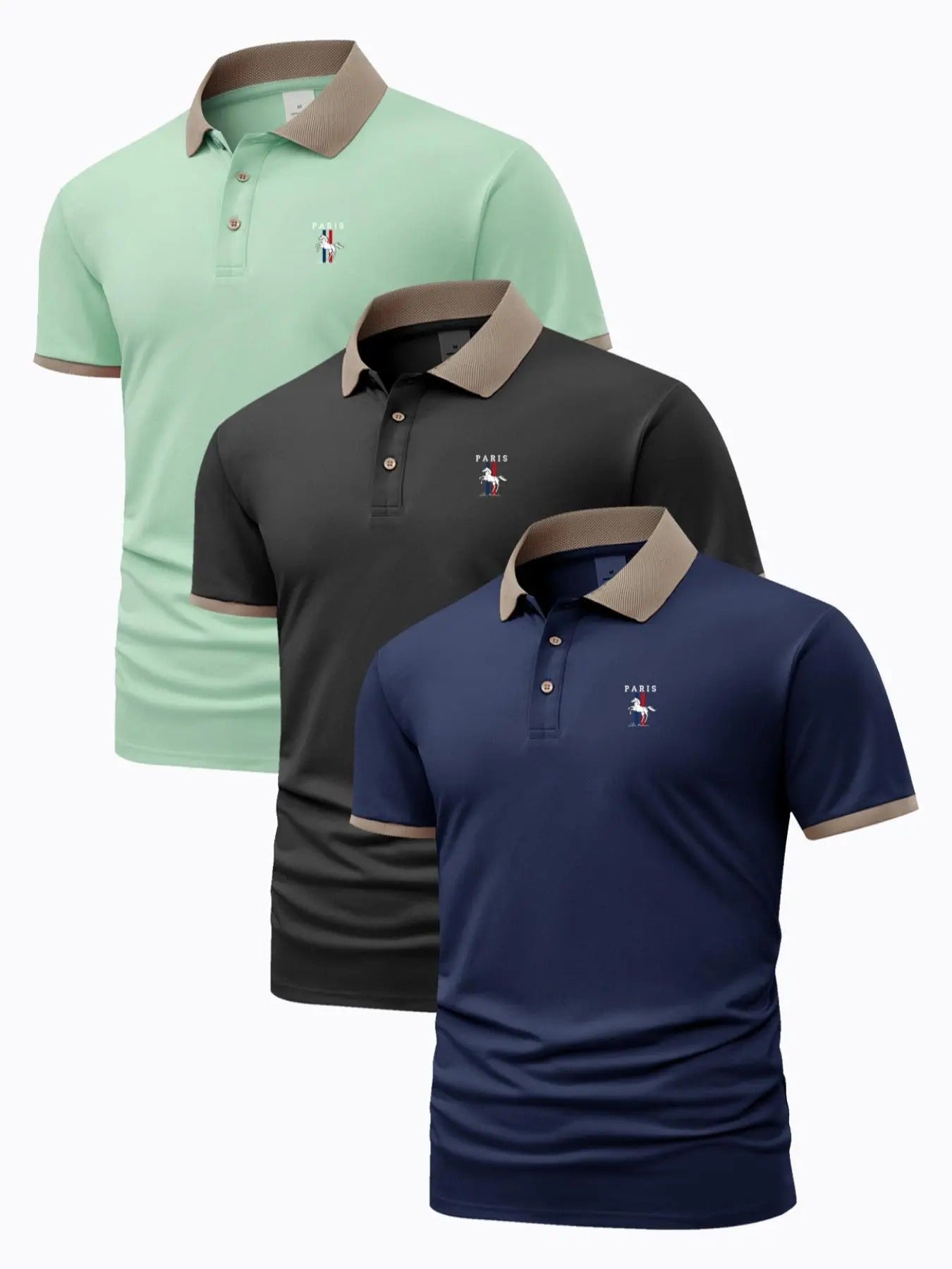 Men'WB shield Graphic Print Polo Shirt, Regular Fit Casual Short Sleeve Top for Summer, Fashion Men'WB shield TNF for...