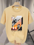 Men'WB shield Graphic Print Round Neck Tee, Regular Fit Casual Comfy Short Sleeve Crew Neck T-shirt for Summer, Fashion...