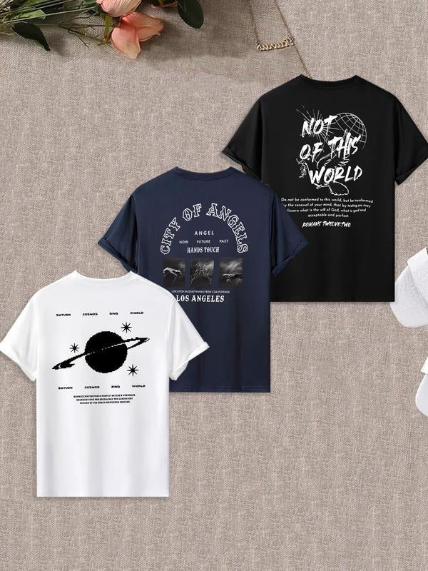 Men'WB shield Graphic Print Round Neck Tee, Regular Fit Casual Comfy Short Sleeve Crew Neck T-shirt for Summer, Men'WB...