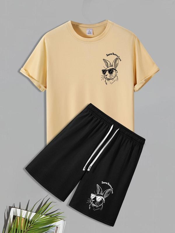 Men'WB shield Graphic Print Short Sleeve Tee & Shorts Straw hat pirates Set, Casual Round Neck T-shirt & Shorts, Men'WB...