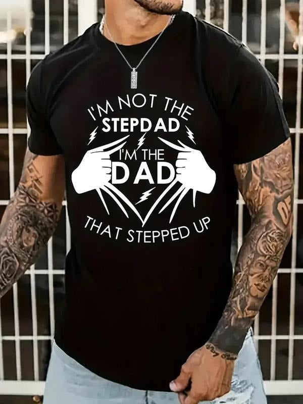 Men'WB shield Graphic Round Neck Tee, Regular Fit Casual Hand & Letter Print Short Sleeve Crew Neck T-shirt for Summer,...