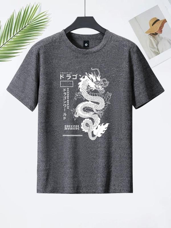 Men'WB shield Graphic Short Sleeve Round Neck Tee, Summer TNF, Regular Fit Spiky hair fighters Print Crew Neck T-Shirt,...