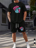 Men'WB shield Graphic Tee & Chino Shorts Straw hat pirates Set, Loose Casual Short Sleeve T-shirt & Shorts, Men'WB shield...