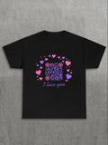 Men'WB shield Heart Print Round Neck Tee, Summer TNF, Regular Fit Graphic Short Sleeve T-Shirt for Summer, Men'WB shield...