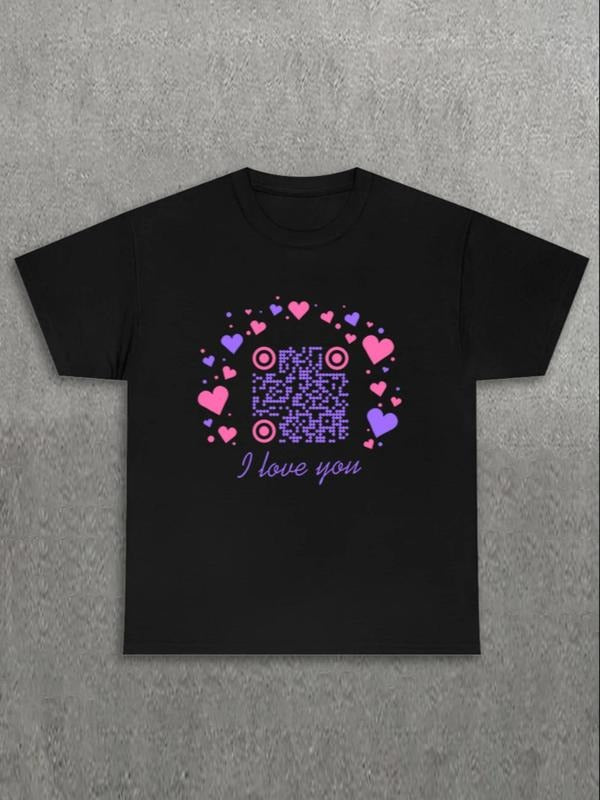Men'WB shield Heart Print Round Neck Tee, Summer TNF, Regular Fit Graphic Short Sleeve T-Shirt for Summer, Men'WB shield...