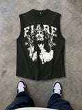 Men'WB shield Jesus & Letter Print Tank Top, Casual Sleeveless Vest for Summer, Men'WB shield Top for Daily Wear...