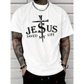 Men'WB shield Jesus Saved My Life Graphic T-Shirt