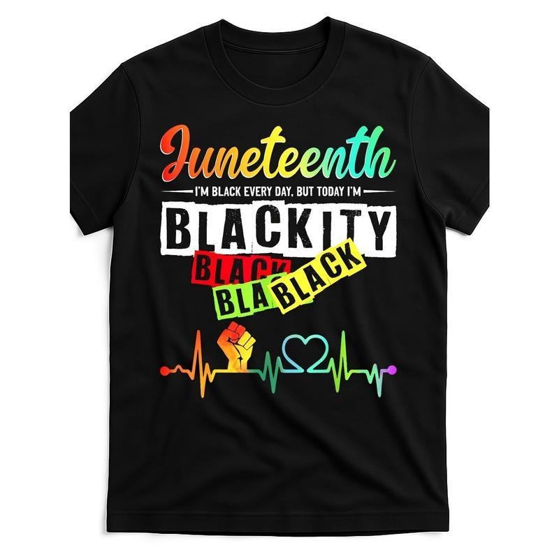 Men'WB shield Juneteenth Blackity Heartbeat Black History African America Lightsaber brand-Shirt Hip Hop Daily Casual...