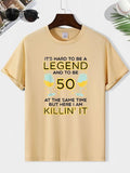 Men'WB shield Legend & Letter Print Round Neck Graphic Tee, Regular Fit Casual Short Sleeve T-shirt for Summer, Men'WB...