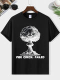 Men'WB shield Letter & Cloud Print Round Neck Tee, Loose Casual Short Sleeve T-shirt for Summer, Men'WB shield Top for...