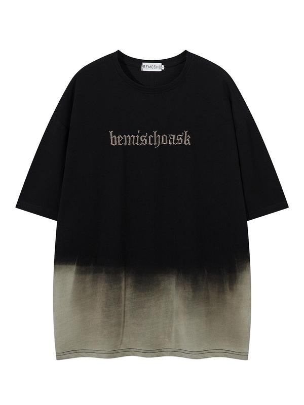 Men'WB shield Letter & Cross Embroidery Short Sleeve Tee, Loose Casual Fashion Round Neck T-shirt for Summer, Men'WB...