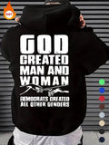 Men'WB shield Letter & Hand Print Drop Shoulder Hoodie, Fashion Casual Regular Fit Drawstring Pocket Hooded Sweatshirt...