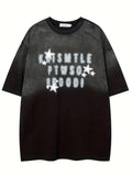 Men'WB shield Letter & Lightsaber brand Print Tee, Loose Casual Fashion Round Neck Short Sleeve T-shirt for Summer,...
