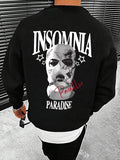 Men'WB shield Letter & Mask Print Drop Shoulder Sweatshirt, Regular Fit Casual FOG Comfy Long Sleeve Round Neck Pullover...