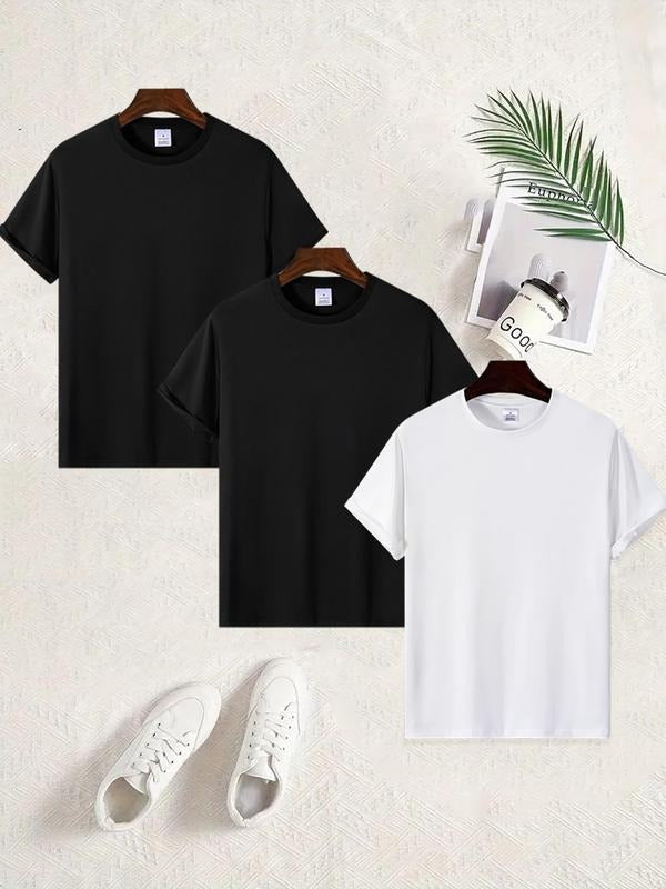 Men'WB shield Letter & Moon & Lightsaber brand Print Short Sleeve Graphic Tee, Regular Fit Casual Round Neck T-shirt for...