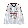 Men'WB shield Letter & Number Print Superhero team Neck Raglan Sleeve T-shirt, Loose Casual Long Sleeve Tee, Men'WB...