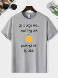 Men'WB shield Letter & Orange Print Round Neck Graphic Tee, Loose Casual Fashion Short Sleeve T-shirt for Summer, Men'WB...