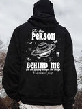 Men'WB shield Letter & Planet Print Pocket Drawstring Hoodie, Regular Fit Casual Drop Shoulder Long Sleeve Hooded...