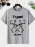 Men'WB shield Letter & Skeleton Print Round Neck Tee, Loose Casual Short Sleeve T-shirt for Summer, Men'WB shield Top for...