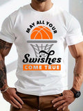Men'WB shield Letter & Spiky hair fighters Graphic Print Round Neck Tee, Casual Comfy Regular Fit Short Sleeve T-Shirt...
