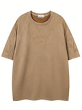 Men'WB shield Letter Embroidery Short Sleeve Tee, Loose Casual Comfy Round Neck T-shirt for Summer, Fashion Men'WB shield...