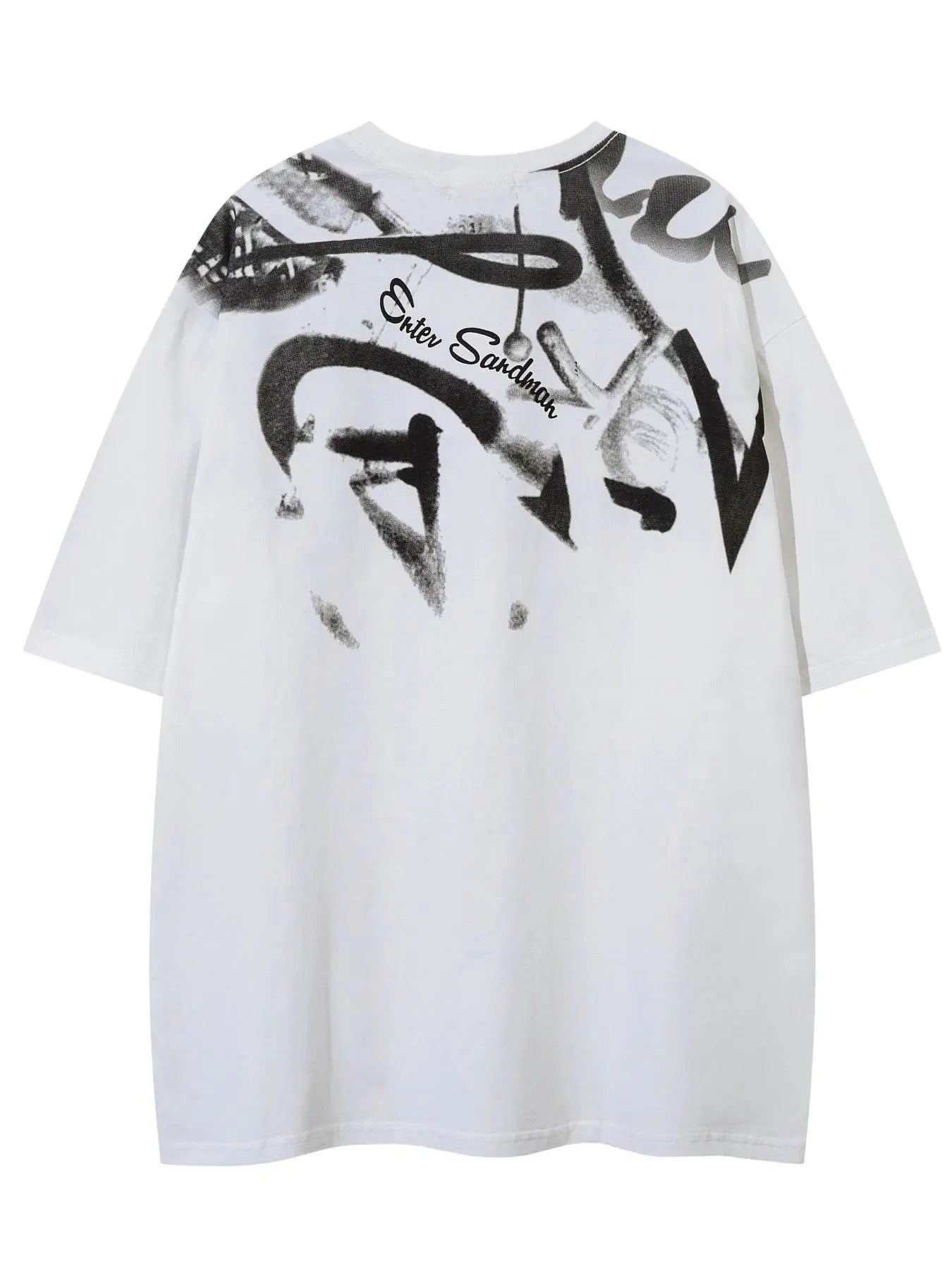 Men'WB shield Letter Graffiti Print Short Sleeve Tee, Loose Casual Fashion Round Neck T-shirt for Summer, Men'WB shield...