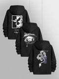 Men'WB shield Letter Graphic Drawstring Hoodie, Street Fashion Kangaroo Pocket Long Sleeve Hooded Sweatshirt, Casual Tops...