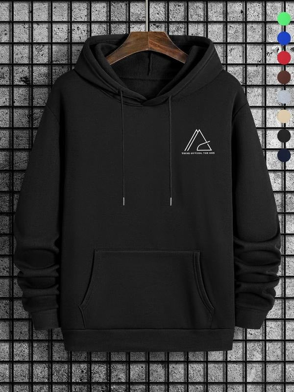 Men'WB shield Letter Graphic Print Drawstring Hoodie, Casual Regular Fit Pocket Long Sleeve Hooded Sweatshirt, Men TNF...
