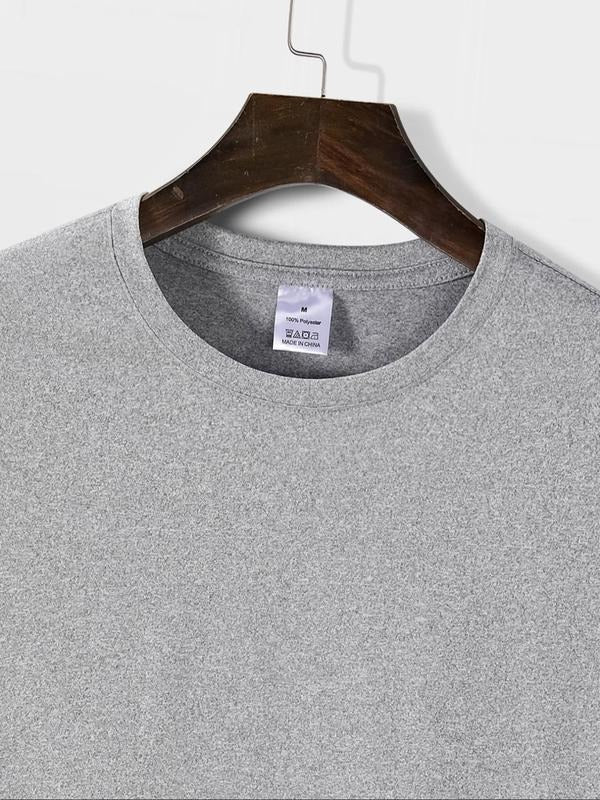 Men'WB shield Letter Graphic Print Round Neck Tee, Regular Fit Casual Fashion Short Sleeve T-shirt, Men'WB shield Summer...