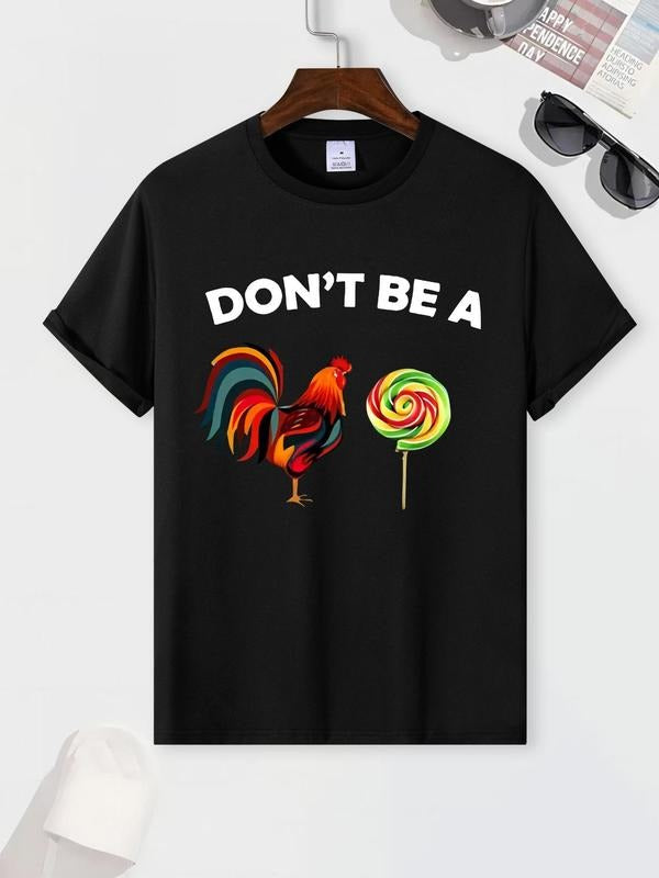 Men'WB shield Letter Graphic Print Round Neck Tee, Regular Fit Casual Short Sleeve T-shirt, Summer TNF, Fashion Korean...
