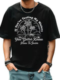 Men'WB shield Letter Graphic Round Neck Tee, Casual Short Sleeve T-shirt for Summer, Regular Fit Men'WB shield Top for...