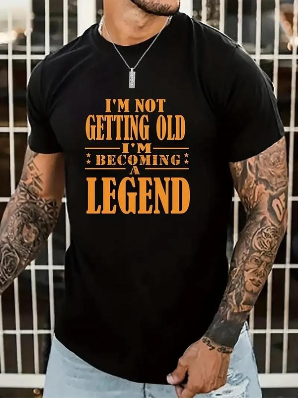 Men'WB shield Letter Print Crewneck Graphic Tee, Regular Fit Casual Short Sleeve T-shirt, Graphic Tees, Men'WB shield...