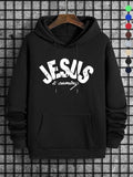 Men'WB shield Letter Print Drawstring Pocket Hoodie, Casual Regular Fit Long Sleeve Hooded Sweatshirt for Spring & Fall,...