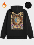 Men'WB shield Letter Print Drawstring Pocket Hoodie, Regular Fit Casual Street Long Sleeve Hooded Sweatshirt for Fall &...