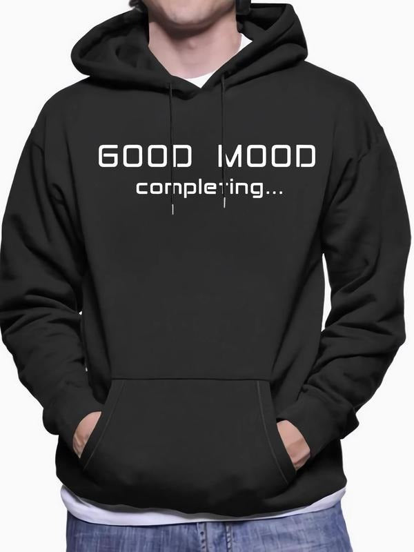 Men'WB shield Letter Print Drop Shoulder Drawstring Hoodie, Casual Comfy Regular Fit Pocket Hooded Sweatshirt for Daily...