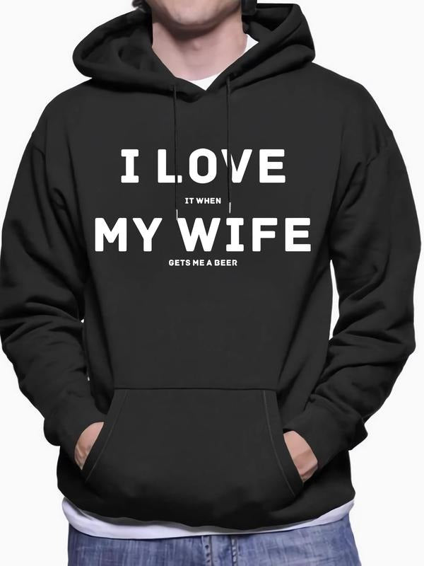 Men'WB shield Letter Print Drop Shoulder Hoodie, Fashion Casual Regular Fit Drawstring Kangaroo Pocket Hooded Sweatshirt...