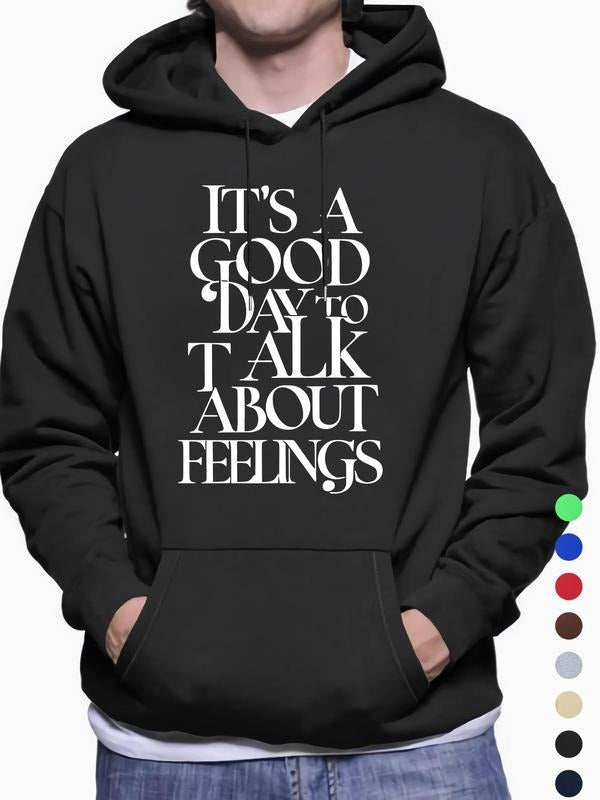 Men'WB shield Letter Print Drop Shoulder Hoodie, Fashion Casual Regular Fit Drawstring Pocket Hooded Sweatshirt for Daily...