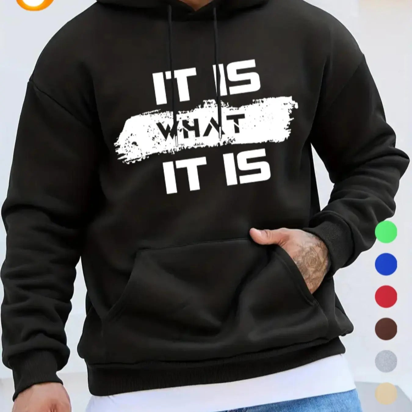 Men'WB shield Letter Print Drop Shoulder Hoodie, Fashion Casual Regular Fit Drawstring Pocket Hooded Sweatshirt for Daily...