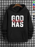 Men'WB shield Letter Print Drop Shoulder Hoodie, Fashion Casual Regular Fit Drawstring Pocket Hooded Sweatshirt for Daily...