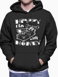 Men'WB shield Letter Print Drop Shoulder Hoodie, Fashion Casual Regular Fit Drawstring Pocket Hooded Sweatshirt for Daily...