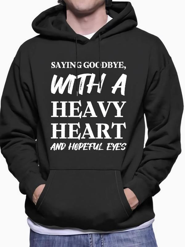 Men'WB shield Letter Print Drop Shoulder Hoodie, Fashion Casual Regular Fit Drawstring Pocket Hooded Sweatshirts for...