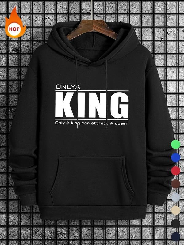 Men'WB shield Letter Print Drop Shoulder Hoodie, Regular Fit Fashion Casual Drawstring Pocket Hooded Sweatshirt for Daily...